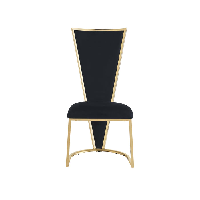 CHAISES MELISSA PIED METAL GOLD ASSISE VELOURS NOIR - image 1