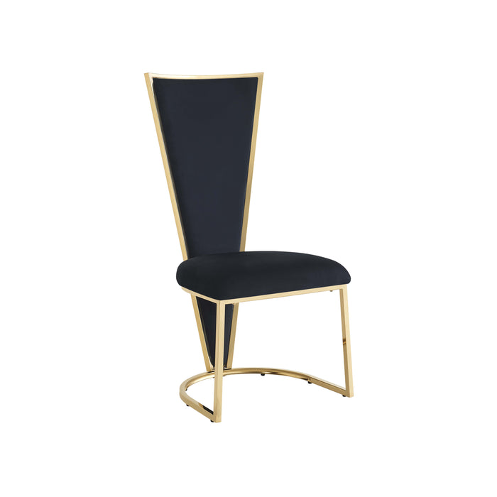 CHAISES MELISSA PIED METAL GOLD ASSISE VELOURS NOIR - image 2