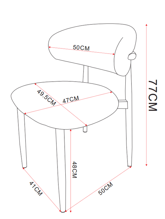 CHAISE LUCILE PIED METAL BEIGE VELOURS BEIGE