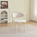 CHAISE LUCILE PIED METAL BEIGE VELOURS BEIGE
