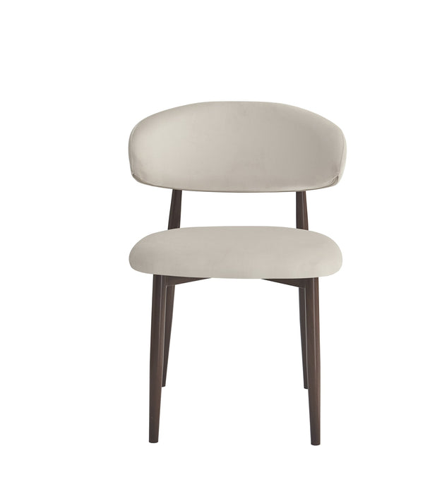 CHAISE LUCILE PIED EFFET NOYER VELOURS BEIGE