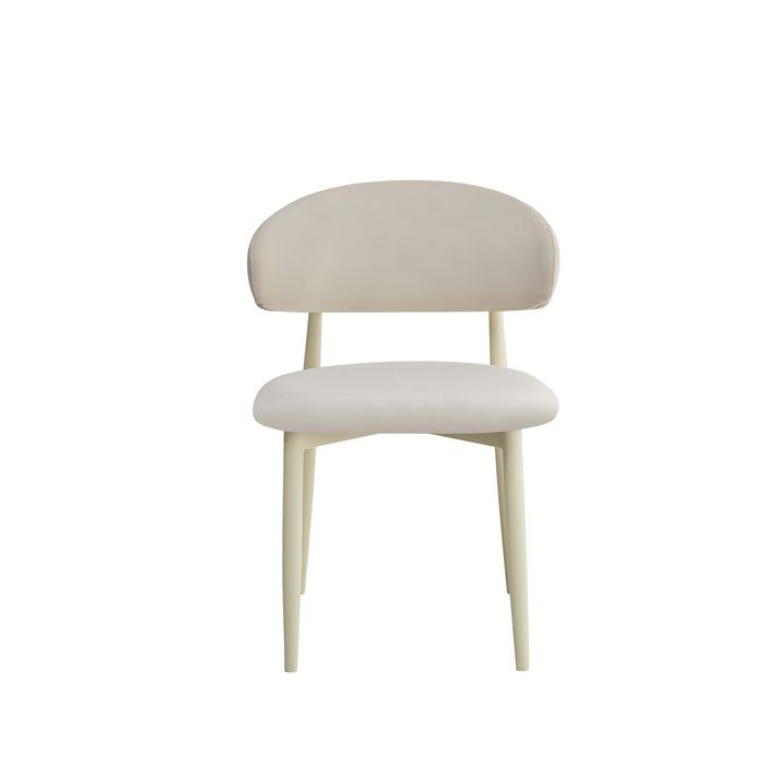 CHAISE LUCILE PIED METAL BEIGE VELOURS BEIGE - image 1