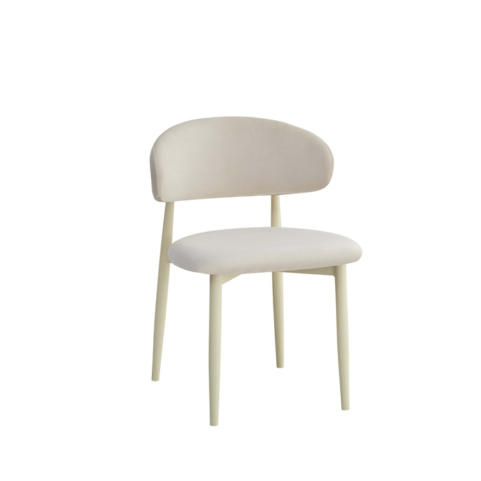 CHAISE LUCILE PIED METAL BEIGE VELOURS BEIGE - image 2