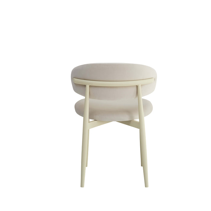 CHAISE LUCILE PIED METAL BEIGE VELOURS BEIGE - image 3