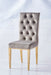 CHAISE NEVADA CAPITONNE AVEC BOUTONS GOLD VELOURS MOKA - image 1