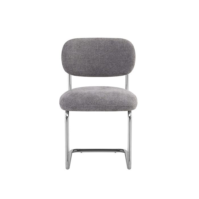 CHAISE ARC TISSU MARBELLA ANTHRACITE PIED CHROME - image 1