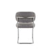 CHAISE ARC TISSU MARBELLA ANTHRACITE PIED CHROME - image 3