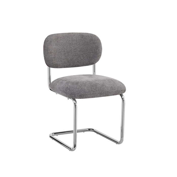 CHAISE ARC TISSU MARBELLA ANTHRACITE PIED CHROME - image 2