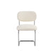 CHAISE ARC TISSU MARBELLA BEIGE PIED CHROME - image 1