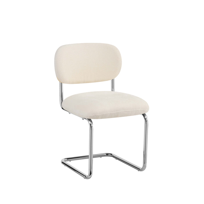 CHAISE ARC TISSU MARBELLA BEIGE PIED CHROME - image 2