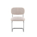 CHAISE ARC TISSU MARRON GLACE PIED CHROME - image 1