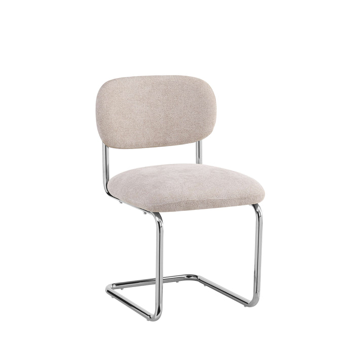 CHAISE ARC TISSU MARRON GLACE PIED CHROME - image 2