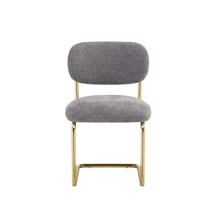CHAISE ARC TISSU MARBELLA ANTHRACITE PIED GOLD - image 1