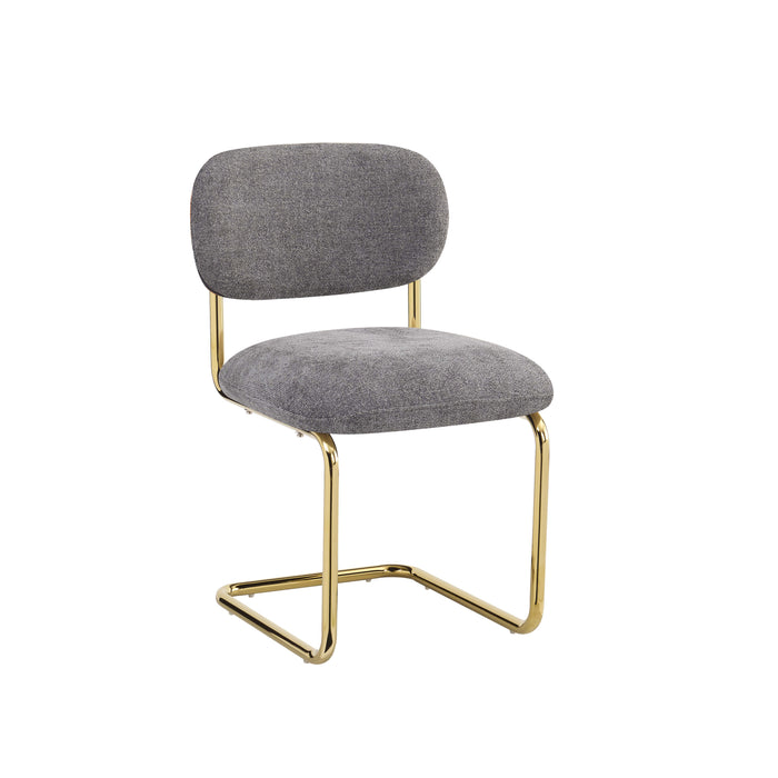 CHAISE ARC TISSU MARBELLA ANTHRACITE PIED GOLD - image 2