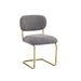 CHAISE ARC TISSU MARBELLA ANTHRACITE PIED GOLD - image 2