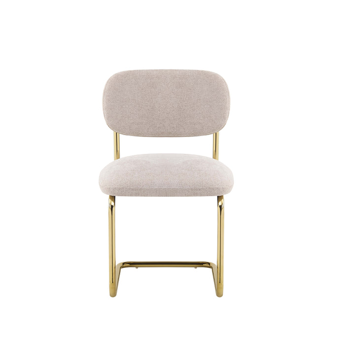 CHAISE ARC TISSU MARRON GLACE PIED GOLD - image 1