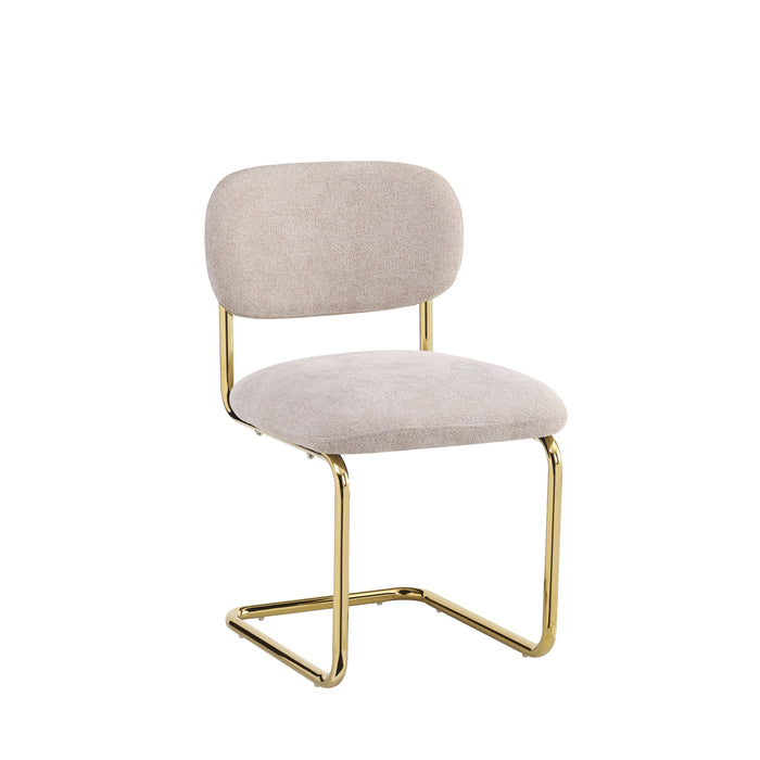 CHAISE ARC TISSU MARRON GLACE PIED GOLD - image 2