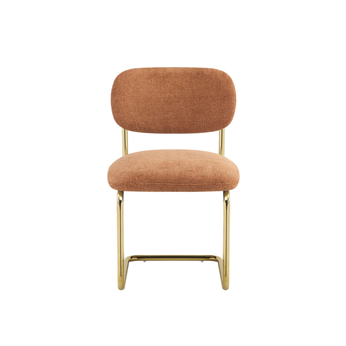 CHAISE ARC TISSU MARBELLA TERRACOTTA PIED GOLD - image 1