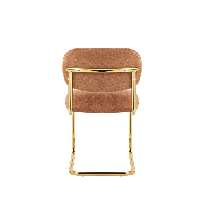 CHAISE ARC TISSU MARBELLA TERRACOTTA PIED GOLD - image 3