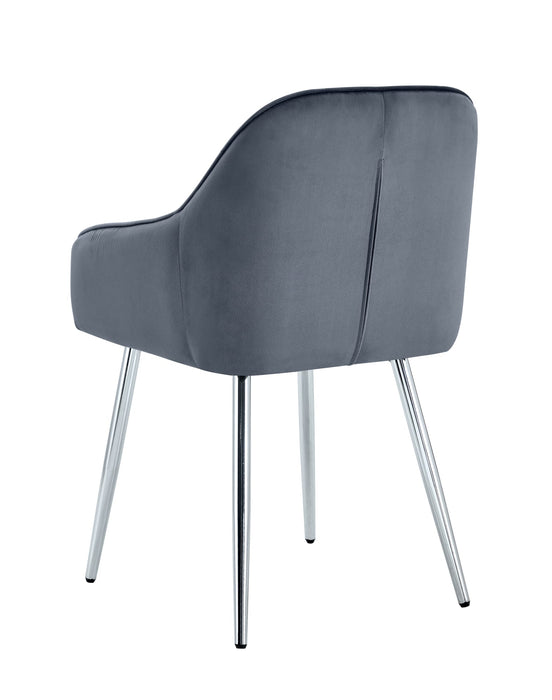 CHAISE PAMS PIED CHROME VELOURS ANTHRACITE