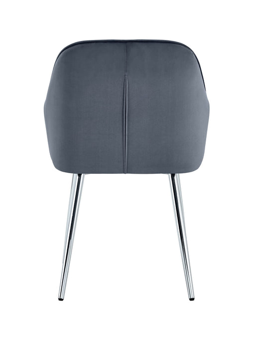 CHAISE PAMS PIED CHROME VELOURS ANTHRACITE