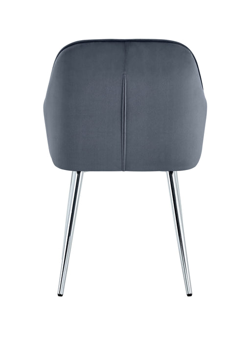 CHAISE PAMS PIED CHROME VELOURS ANTHRACITE - image 2