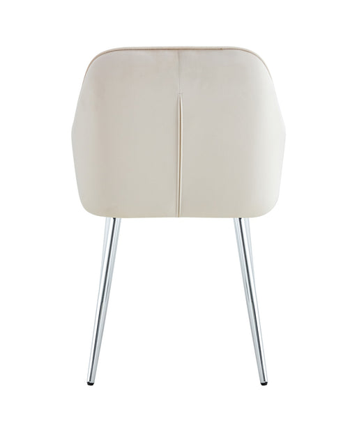 CHAISE PAMS PIEDS CHROME VELOURS BEIGE