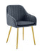 CHAISE PAMS PIED GOLD VELOURS ANTHRACITE