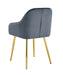 CHAISE PAMS PIED GOLD VELOURS ANTHRACITE
