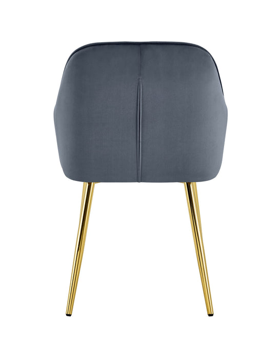 CHAISE PAMS PIED GOLD VELOURS ANTHRACITE