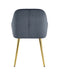 CHAISE PAMS PIED GOLD VELOURS ANTHRACITE
