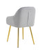 CHAISE PAMS PIED GOLD VELOURS GRIS