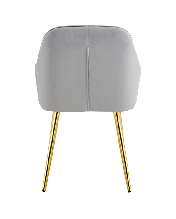 CHAISE PAMS PIED GOLD VELOURS GRIS