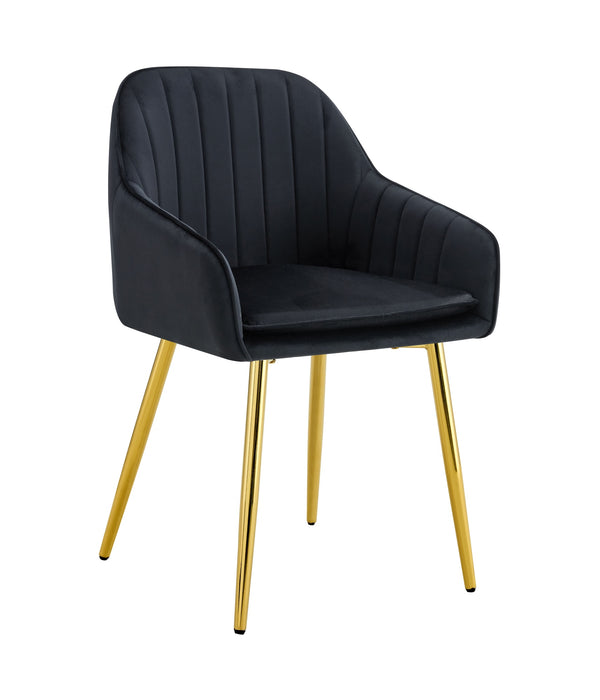 CHAISE PAMS PIED GOLD VELOURS NOIR
