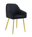 CHAISE PAMS PIED GOLD VELOURS NOIR