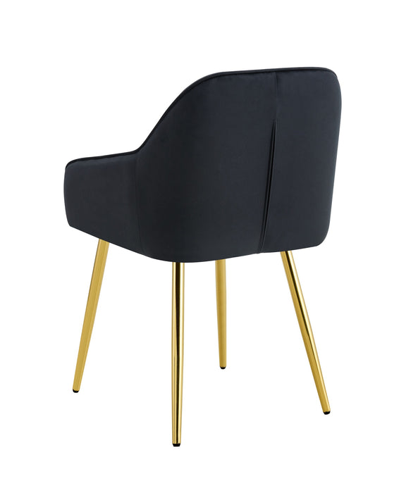 CHAISE PAMS PIED GOLD VELOURS NOIR