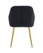 CHAISE PAMS PIED GOLD VELOURS NOIR