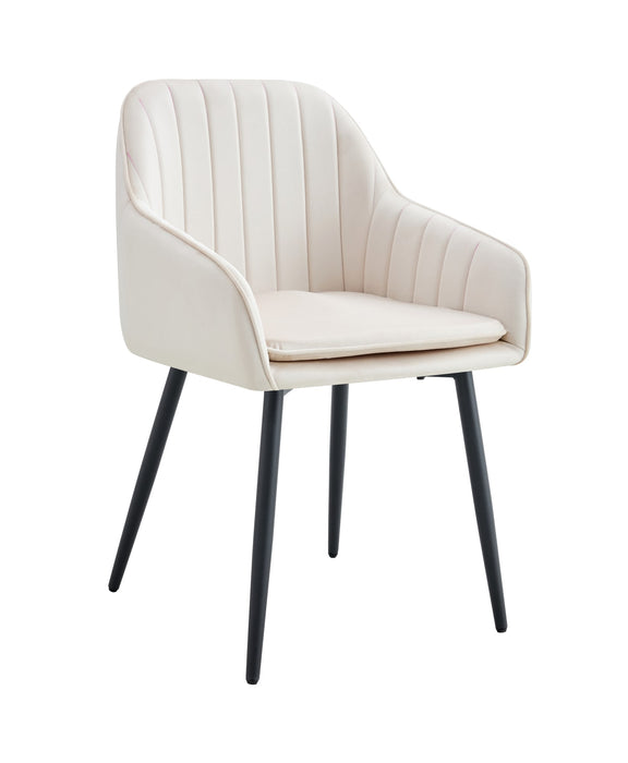 CHAISE PAMS PIED NOIR VELOURS BEIGE