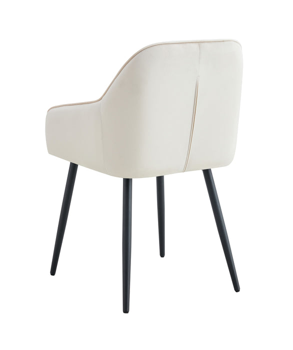 CHAISE PAMS PIED NOIR VELOURS BEIGE