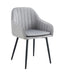 CHAISE PAMS PIEDS CHROME VELOURS GRIS