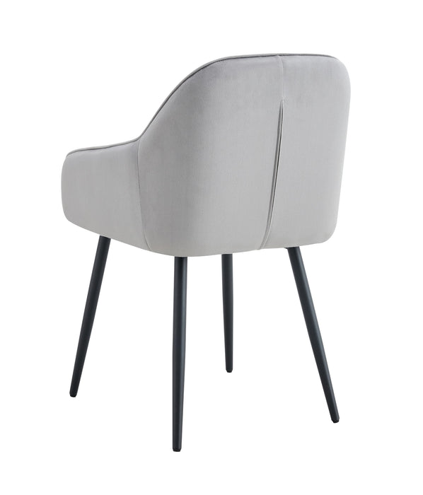 CHAISE PAMS PIED NOIR VELOURS GRIS