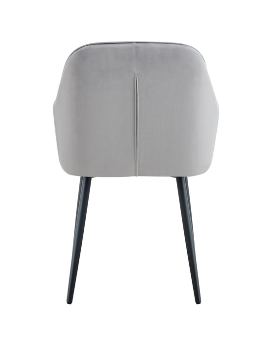 CHAISE PAMS PIED NOIR VELOURS GRIS