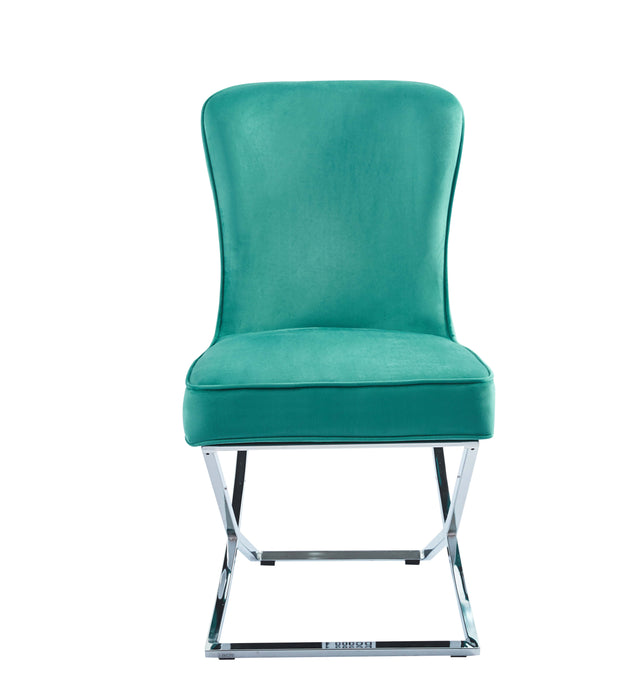 Lot de 4 chaises GABRIELLE Métal noir Velours Capitonné - image 2