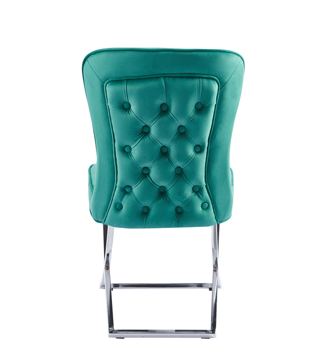 Lot de 4 chaises GABRIELLE Métal noir Velours Capitonné - image 3