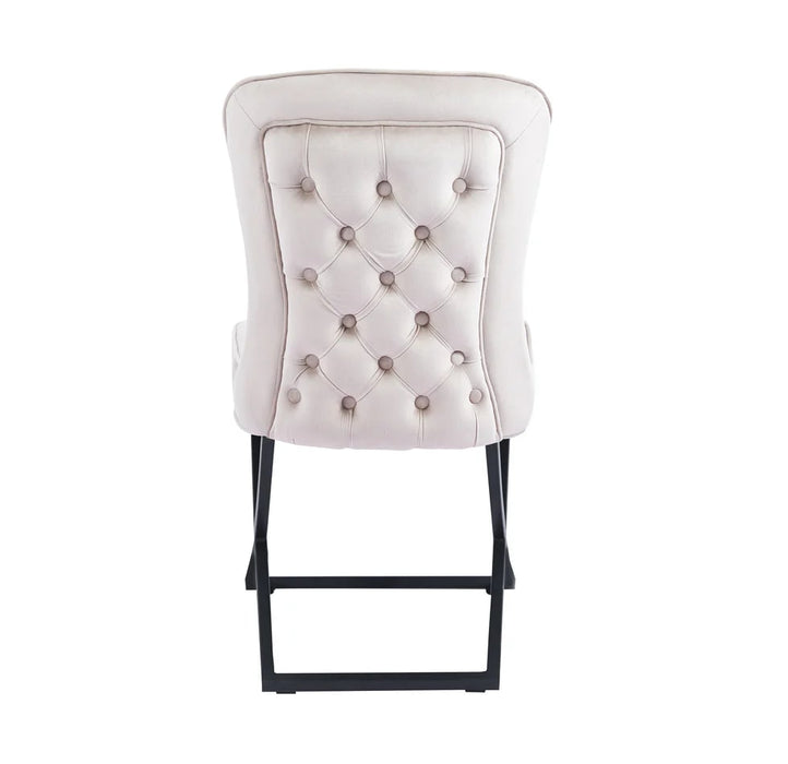 Lot de 4 chaises GABRIELLE Métal noir Velours Capitonné - image 2