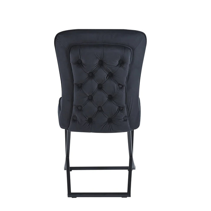 Lot de 4 chaises GABRIELLE Métal noir Velours Capitonné - image 2