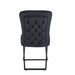 Lot de 4 chaises GABRIELLE Métal noir Velours Capitonné - image 2