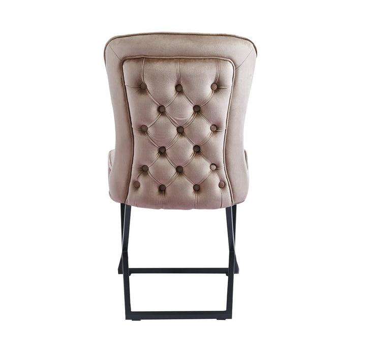 Lot de 4 chaises GABRIELLE Métal noir Velours Capitonné - image 2