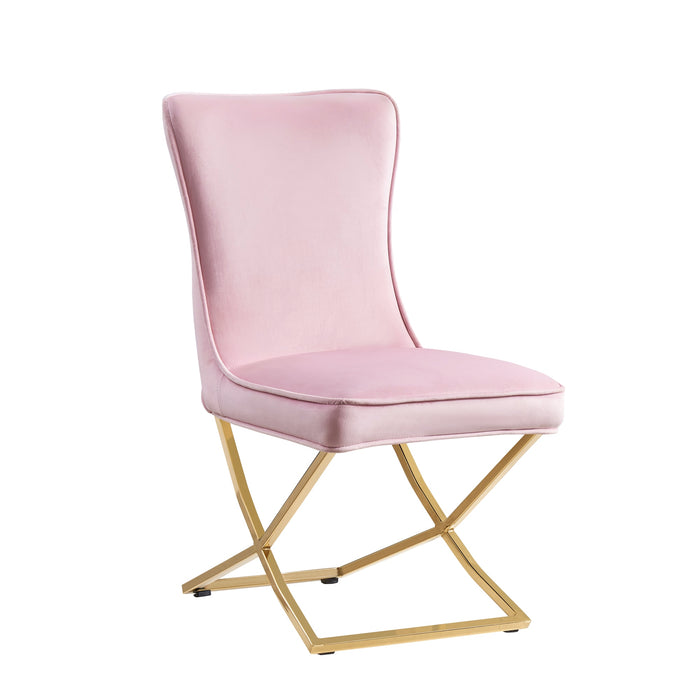 CHAISE GABRIELLE GOLD VELOURS ROSE PALE