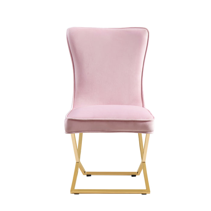 CHAISE GABRIELLE GOLD VELOURS ROSE PALE
